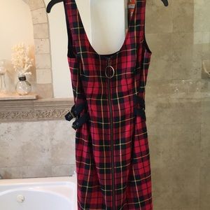 Betsey Johnson vintage puck rock red plaid dress